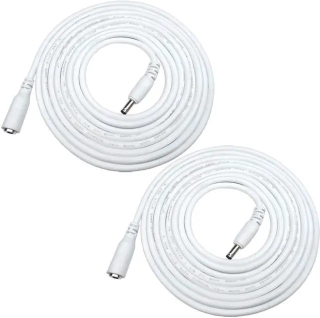 Main image of 2pcs 3m/9.84Feet DC Power Adapter Extension Cable, 1.35mm x 3.5mm Male to Female Jack DC 5 V Power Adapter Plug Extension Cord