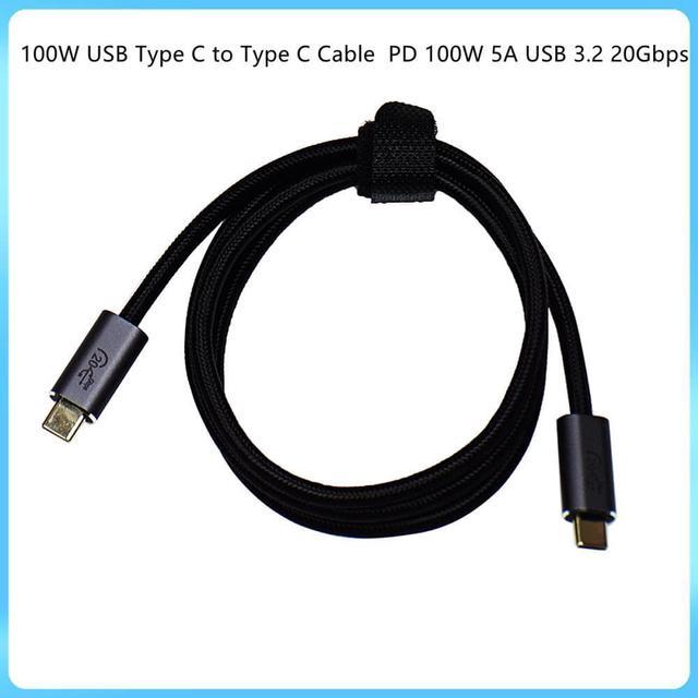 1M 2PCS/LOT 100W USB Type C to Type C Cable PD 5A USB 3.2 20Gbps