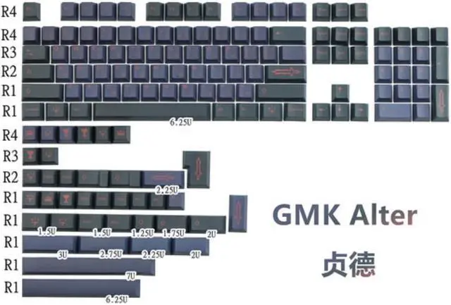 Main image of GMK Alter Keycaps Cherry Profile Key Caps 142 keys-set keycap With 2U 1.75U Shift For MX Switch Fit 61/64/68/87/96/104 Keyboard
