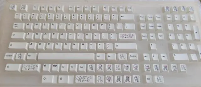 Main image of Keycaps 135 Keys Drawing Board Theme PBT Dye Subbed Minimalist White Key Caps For MX Switch Mechanical Keyboard Cherry Profile