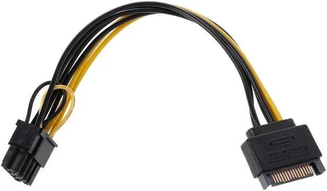 Main image of FOR 10pcs 15Pin SATA Male to 8pin(6+2) PCI-E Female Video Card Power Supply Adapter Cable,8 Pin PCIe to SATA 15 Pin Power Cable