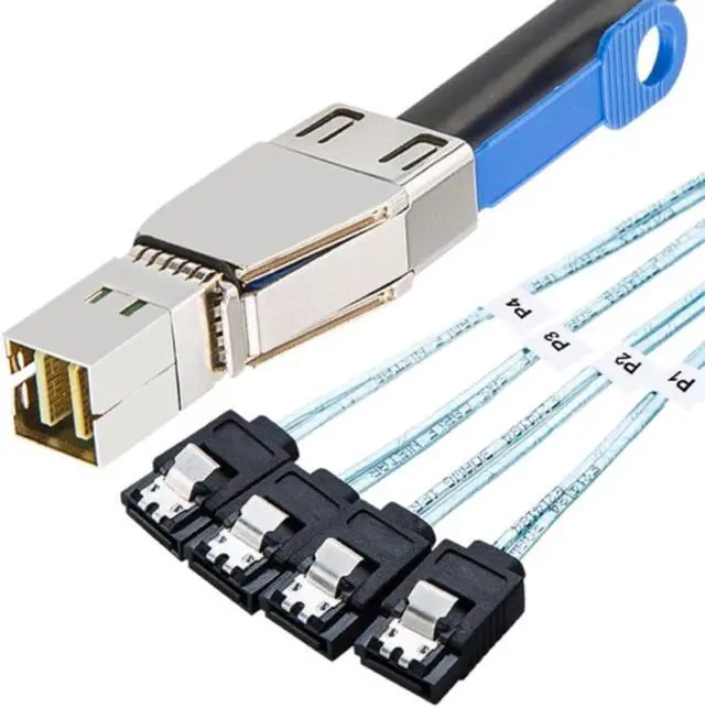 Main image of Mini SAS HD SFF-8644 to 4 x SATA 7Pin Hard Disk Cable 12Gbps Server External Hard Disk High-Speed Cable 3.33TF/1M