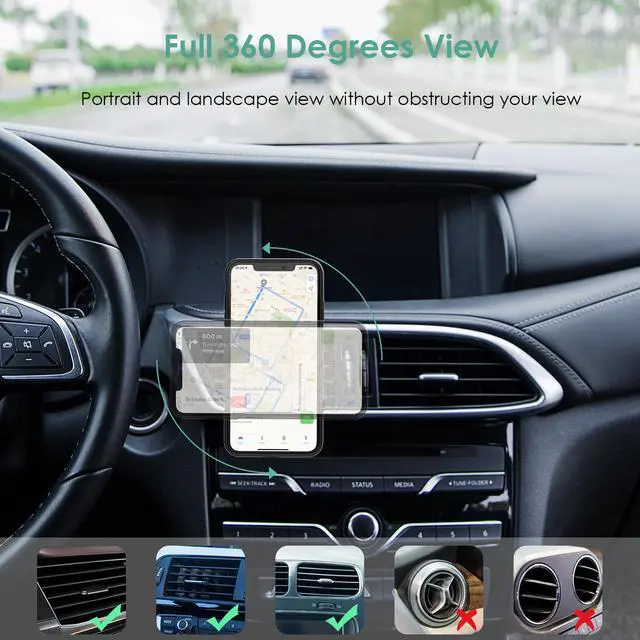 Alt view image 4 of 7 - Phone Holder for Car- Minthouz Magnetic Car Phone Mount, Car Phone Holder Mount, Universal Magnetic Car Phone Holder, Upgraded Clip, 6 Strong Magnets, Case Friendly for Smartphones & Tablets