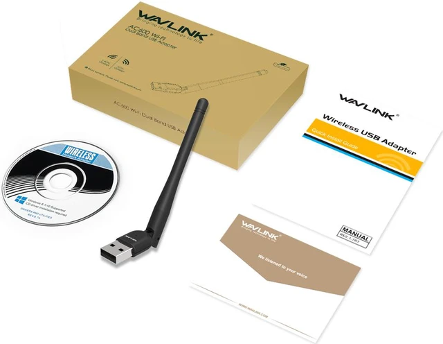 Alt view image 6 of 6 - AC600 Dual Band USB WiFi Adapter, USB Network Adapter WiFi Dongle, WiFi Adapter for Laptop Desktop PC, Support Windows 10/8/7 /XP/Vista/Mac OS 10.7-10.14