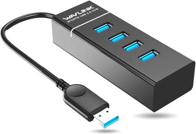 Main image of 4 Ports USB 3.0 Hub, Portable High Speed Data Hub for Desktop Computer PC, PS4, Laptop, MacBook, Surface Pro, iMac, Mac Mini, Flash Drive, LED Indicator, Plug and Play, No Support Charging