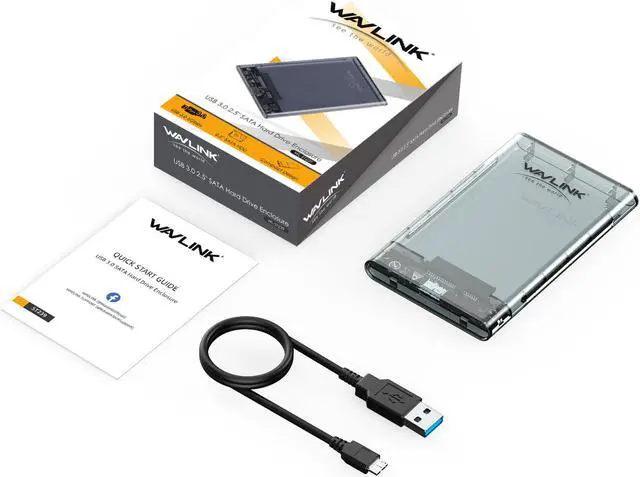 Alt view image 7 of 7 - USB 3.0 to SATA III 2.5" External Hard Drive Enclosure Wavlink Hard Drive Case for 7mm and 9.5mm 2.5 Inch SATA HDD/SSD, USB Hard Drive Dock, Tool Free, Up to 4TB, for WD Seagate Toshiba Samsung Hitach
