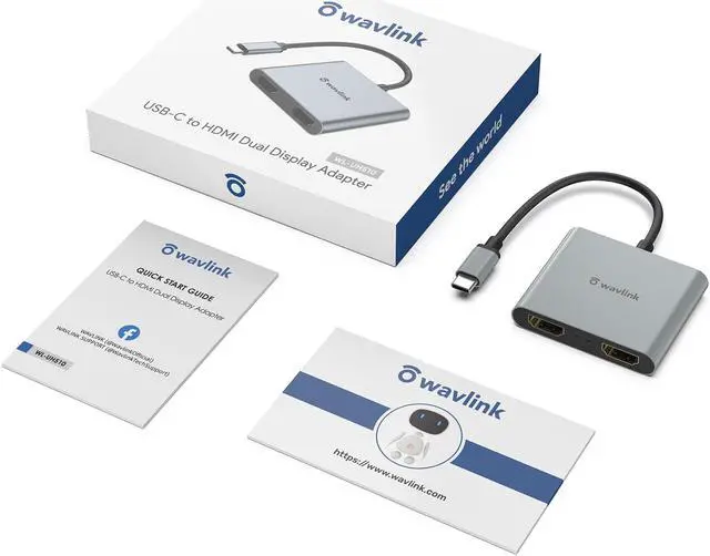 Alt view image 7 of 8 - USB C to Dual HDMI Adapter, Type C to HMDI Adapter, Type-C to HDMI Converter, Supports 4K@60Hz and Dual 4K@30Hz, Aluminum Housing for MacBook/MacBook Pro 2020/2019/2018, MacBook Air, Chromebook Pixel