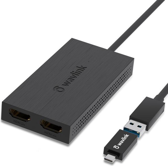 USB 3.0 to Dual HDMI Adapter - 1x 4K 30Hz & 1x 1080p - External Video &  Graphics Card - USB Type-A to HDMI Dual Monitor Display Adapter - Supports