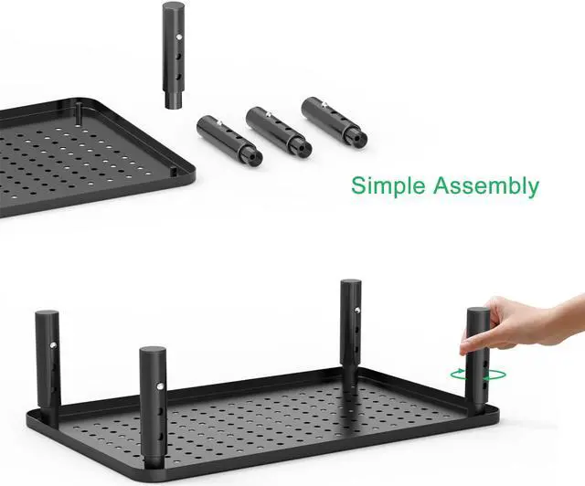 Alt view image 6 of 7 - Two Pack Minthouz Monitor stand 14 x 9 inch, 3 Heights Adjustable Monitor Mount for Computer, Laptop, iMac, Printer, Vented Metal Monitor Stand Riser Desk Organizers and Accessories