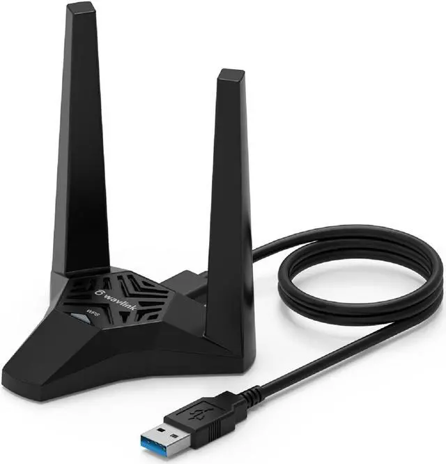 Main image of Wavlink AC1300 Wireless Dual Band USB3.0 Adapter for PC, 1300Mbps WiFi Adapter with 2.4G/400Mbps and 5G/866Mbps, High Gain Dual 3dBi Antennas, MU-MIMO. Magnetic Design Network Card for Desktop, Laptop