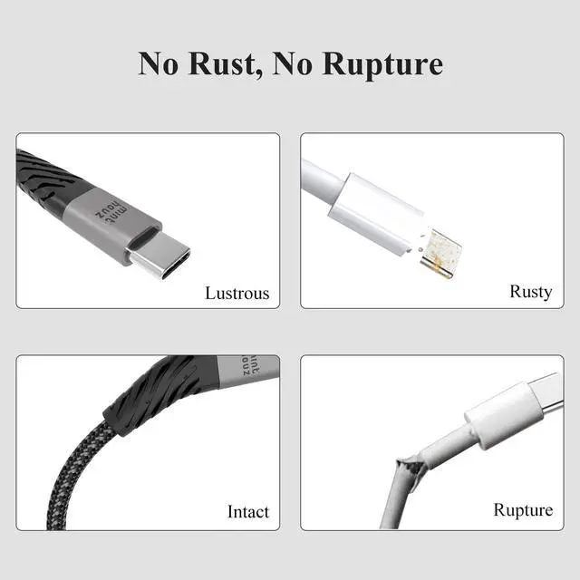 Alt view image 7 of 7 - USB Type C Cable 3A Fast Charging [1-Pack 6ft], Minthouz USB-A to USB-C Charging Cable, Compatible with Samsung Galaxy S10 S9 S8 Plus Note 9 8, Huawei, Moto Z Z2, LG V30 V20, Nylon-Braided-Grey