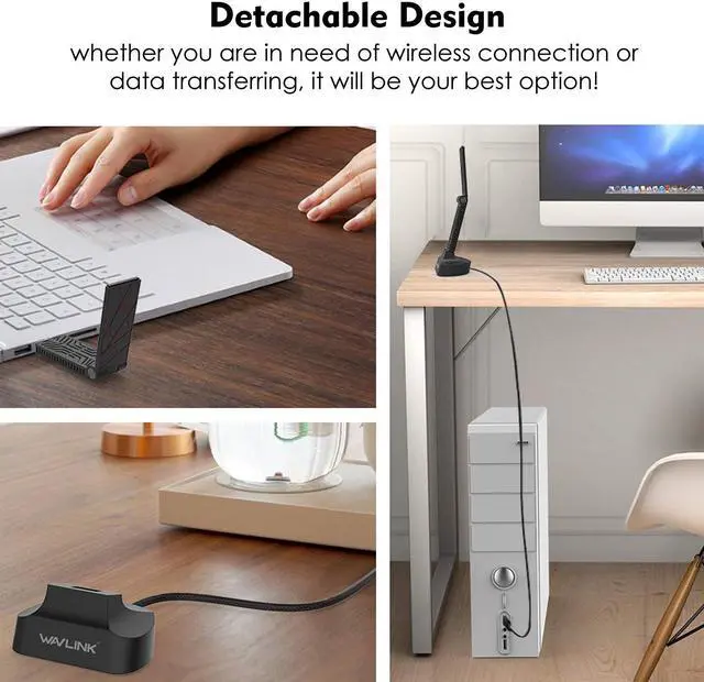 Alt view image 5 of 7 - USB 3.0 WiFi Adapter AC1900Mbps, USB Wireless Network Adapter 3dBi Antennas Wi-Fi Dongle for Laptop Desktop PC Compatible with Windows 10/7/8/8.1/XP Mac OS X 10.6-10.15.4
