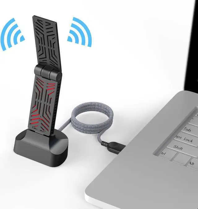 Alt view image 3 of 7 - USB 3.0 WiFi Adapter AC1900Mbps, USB Wireless Network Adapter 3dBi Antennas Wi-Fi Dongle for Laptop Desktop PC Compatible with Windows 10/7/8/8.1/XP Mac OS X 10.6-10.15.4