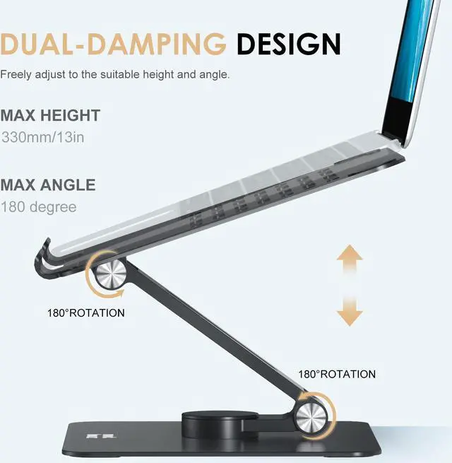 Minthouz 360 Rotating Laptop Stand for Desk Adjustable Height Swivel ...