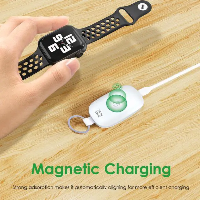 Alt view image 7 of 7 - Minthouz Upgraded Portable Watch Charger for Apple Watch, 1000mAh Travel Watch Charger with Keychain, Designed for iWatch S2/3/4/5/6/7/8/SE/SE2/Ultra, Magnetic Fast Charging, 4-Gear Light Ring