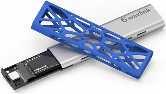 Alt view image 2 of 7 - Wavlink Aluminum M.2 NVMe SSD Enclosure, USB 3.1 Gen 2 (10 Gbps) to NVMe PCI-E M.2 SSD Case Support UASP for NVMe SSD Size 2230/2242/2260/2280 (up to 2TB) with Type-C OTG converter