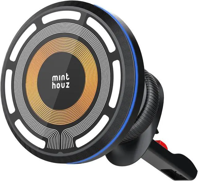 Main image of Minthouz Magnetic Wireless Car Charger, Magnetic Phone Holder for Car, with Max. 15W Fast Charging, Compatible with iPhone 16/15/14/13/12 Series and Other Qi-Certified Phones with a MagSafe Case