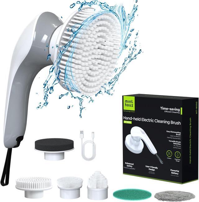 Main image of Minthouz Electric Spin Scrubber, Cordless Electric Cleaning Brush with 6 Replaceable Brush Heads & 2 Adjustable Speeds, IP67 Waterproof Shower Scrubber, for Tub Tile Floor Kitchen Bathroom