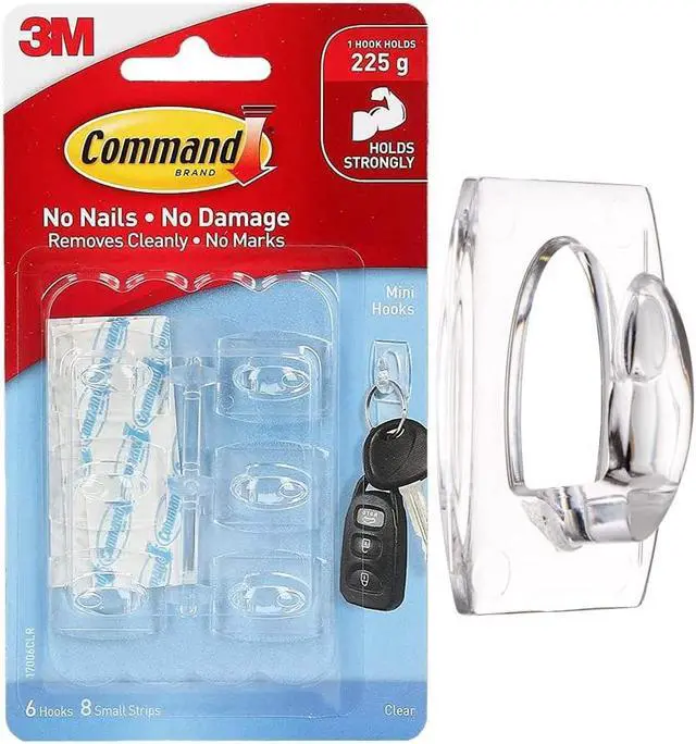 Alt view image 13 of 20 - 3M Command Clr Mini Hooks 17006CLR-ES-6PK Unit: EACH