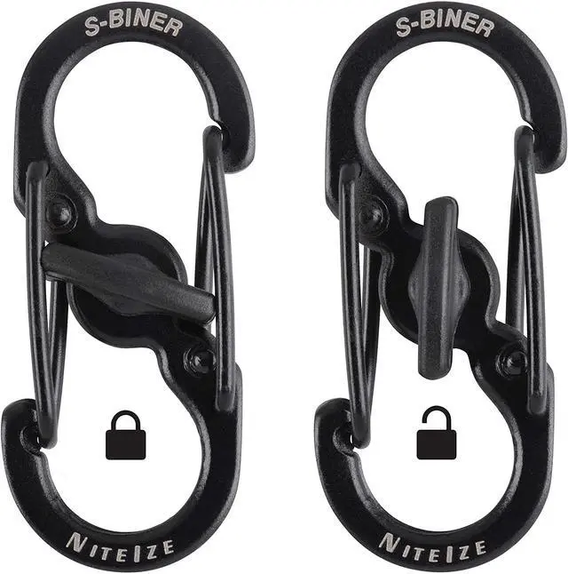 Alt view image 7 of 11 - NITE IZE LSBM-01-2R3 Locking Carabiner,1-2/5 In.,Steel,Black