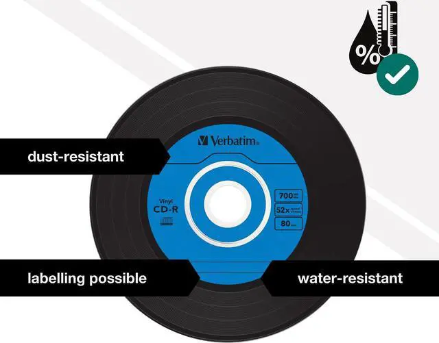 Alt view image 5 of 6 - Verbatim 52X CD-R AZO Data 700MB 10-Pack Slim Jewel Case Box