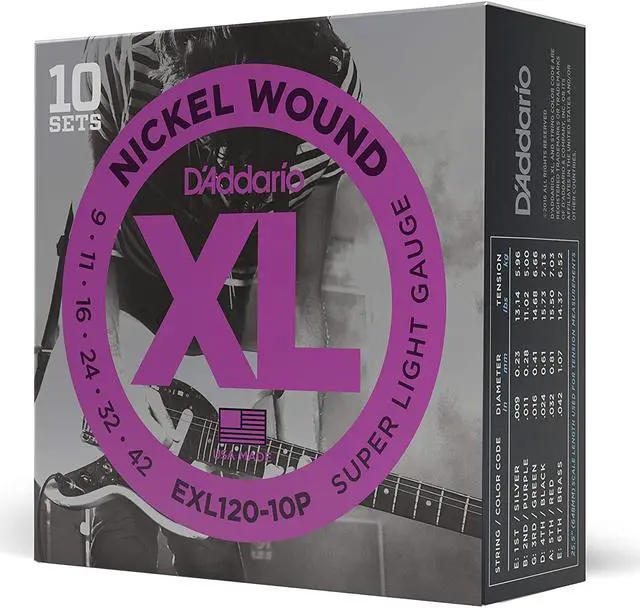 Alt view image 4 of 14 - D'addario EXL120 Super Light Guitar Strings 10 sets Pro Pack