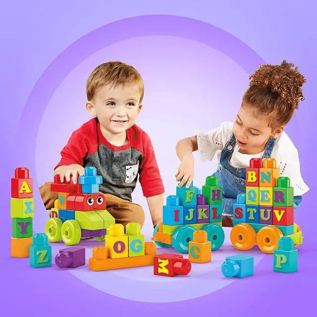 Alt view image 9 of 11 - Mega Bloks First Builders ABC Learning Train Building Set Building Kit