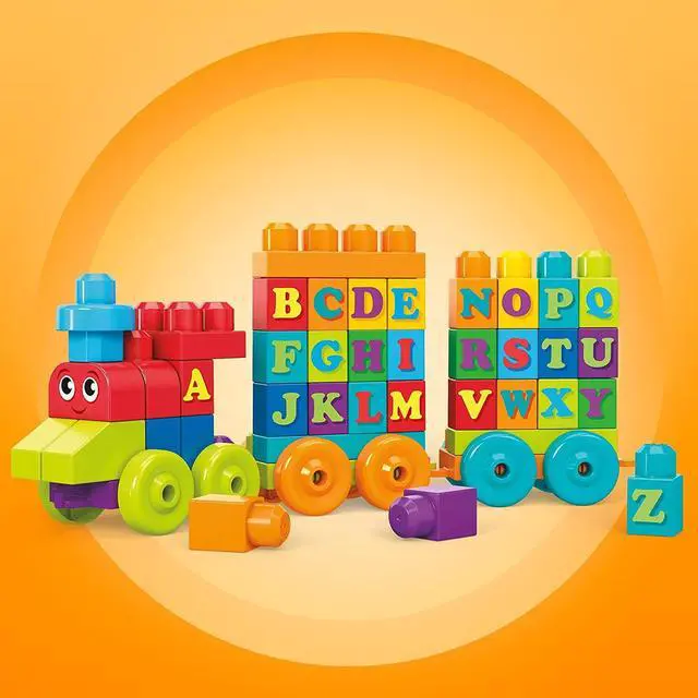 Alt view image 10 of 11 - Mega Bloks First Builders ABC Learning Train Building Set Building Kit