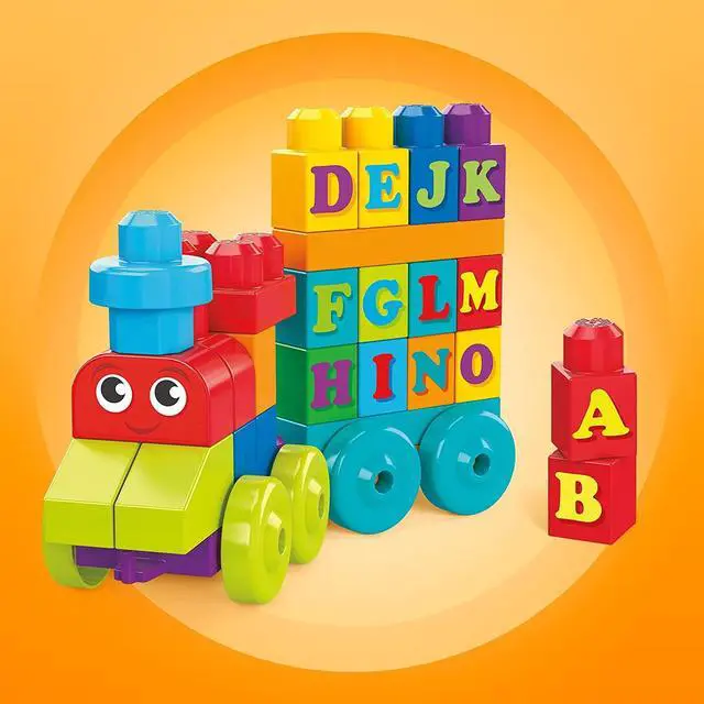 Alt view image 11 of 11 - Mega Bloks First Builders ABC Learning Train Building Set Building Kit