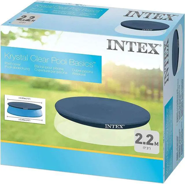 Alt view image 11 of 11 - Intex 7.3 Ft Above Ground Swimming Pool Vinyl Round Cover Tarp, No Pool Included