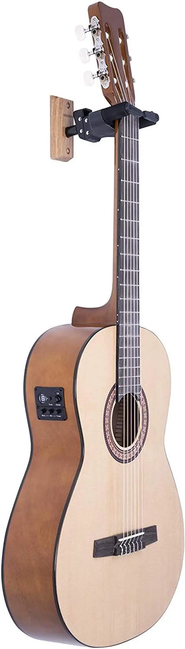 Alt view image 8 of 8 - Hercules Stands GSP38WB PLUS Auto Grip System (AGS) Guitar Wall Hanger Short Arm, Wooden Base