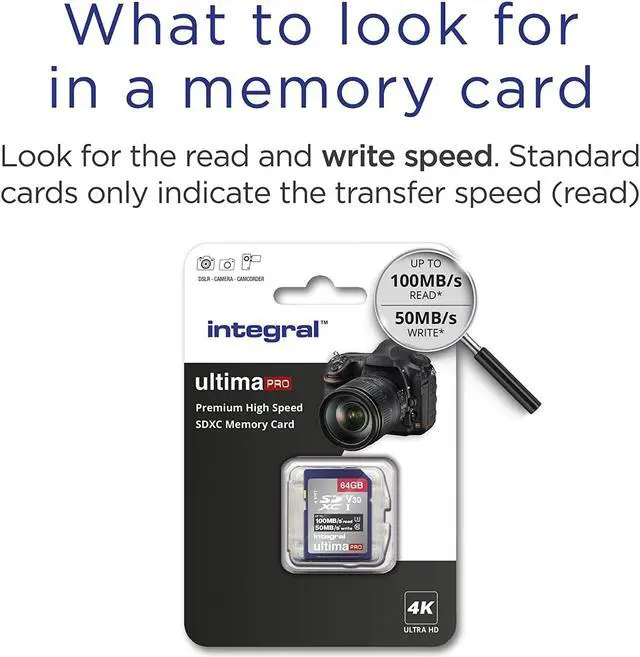 Alt view image 7 of 9 - 64GB Integral Ultima Pro SDXC 100MB/s CL10 UHS-1 U3 V30 Memory Card