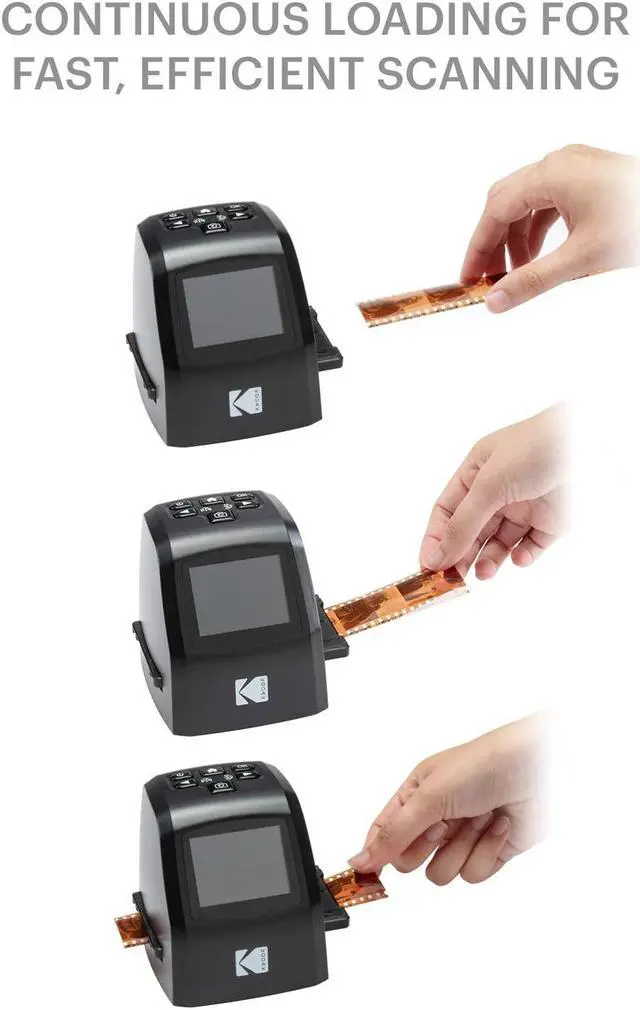 Alt view image 11 of 20 - kodak mini digital film & slide scanner  converts 35mm, 126, 110, super 8 & 8mm film negatives & slides to 22 megapixel jpeg images  includes  2.4 lcd screen  easy load film adapters