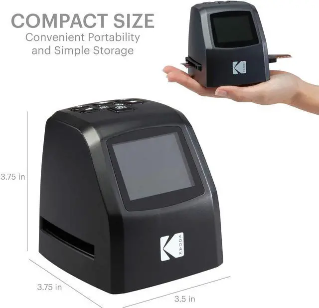 Alt view image 13 of 20 - kodak mini digital film & slide scanner  converts 35mm, 126, 110, super 8 & 8mm film negatives & slides to 22 megapixel jpeg images  includes  2.4 lcd screen  easy load film adapters