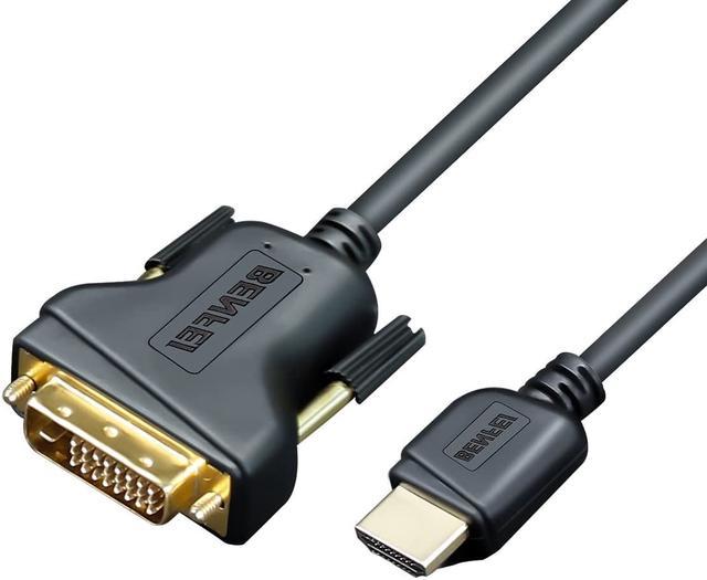 HDMI to DVI, Benfei HDMI DVI Cable Bi Directional DVI-D 24+1 Male to Male High Speed Adapter Support 1080P HD Compatible for Raspberry Pi, Roku, Xbox One, PS4