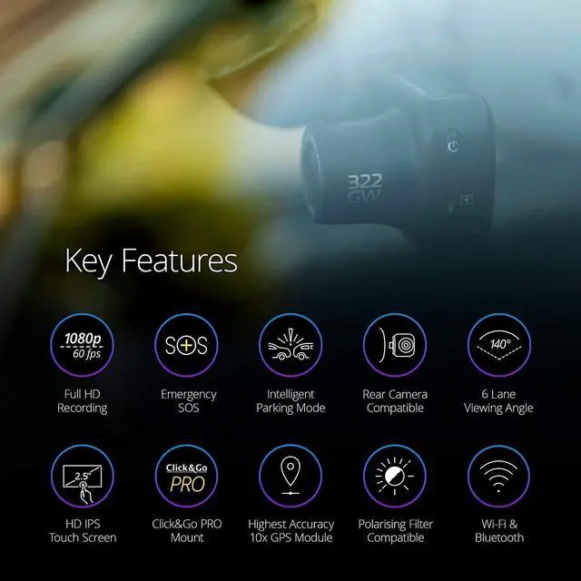 Alt view image 6 of 9 - Nextbase  NBDVR322GW322 Dash Camera