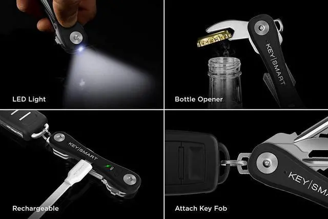 Alt view image 14 of 20 - Keysmart Pro Smart Key Organizer with Tile Location Tracking - Black