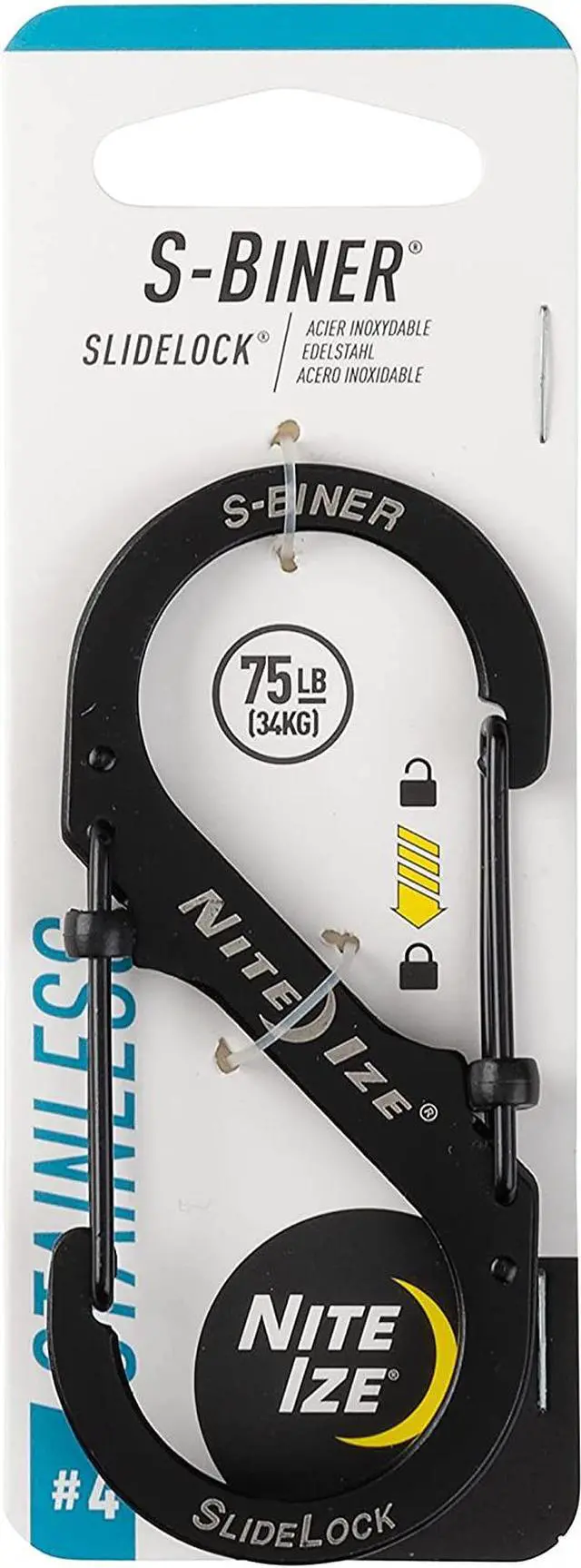 Alt view image 7 of 12 - NITE IZE LSB4-01-R3 Locking Carabiner,3-3/5 In.,Steel,Black