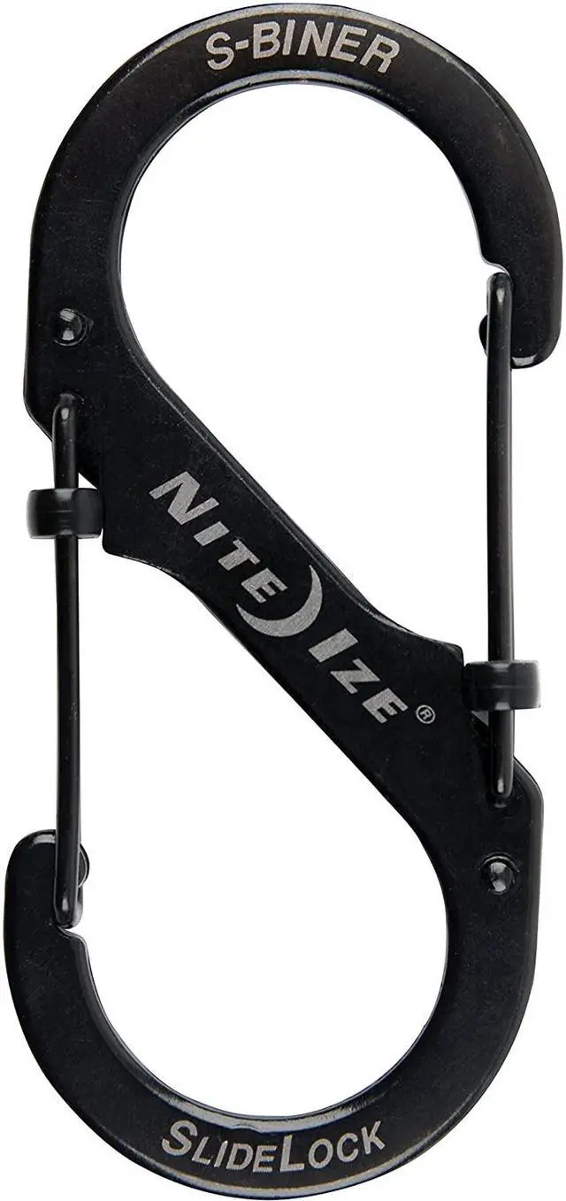 Alt view image 8 of 12 - NITE IZE LSB4-01-R3 Locking Carabiner,3-3/5 In.,Steel,Black