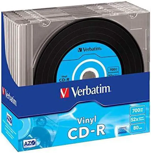 Alt view image 3 of 6 - Verbatim 52X CD-R AZO Data 700MB 10-Pack Slim Jewel Case Box