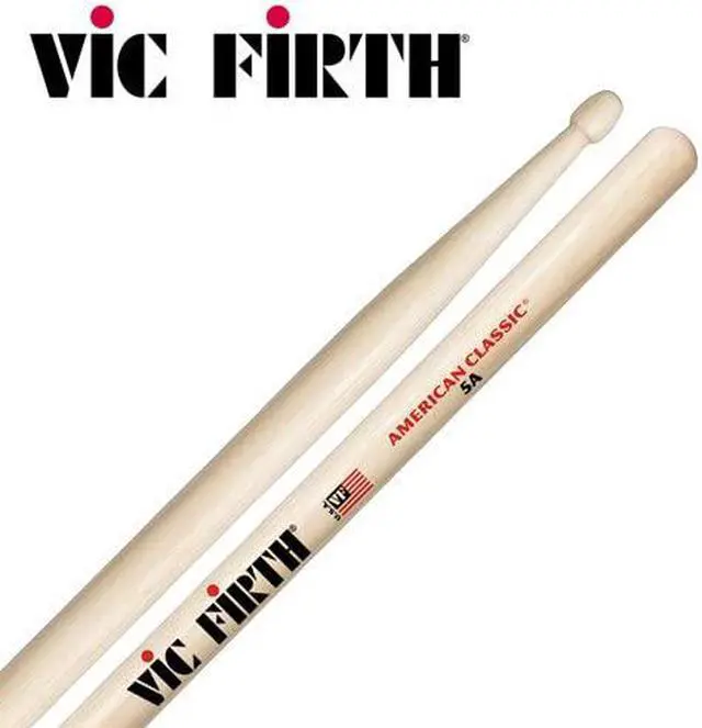 Alt view image 7 of 9 - Vic Firth 5A American Classic Hickory Wood Tip Drumsticks