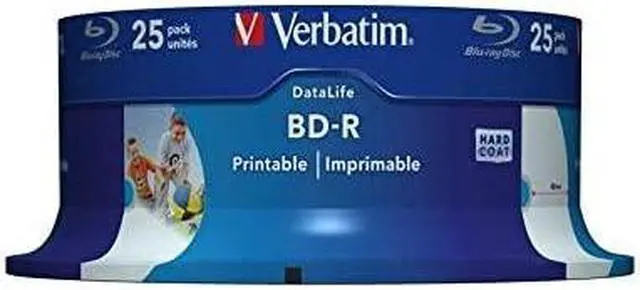 Alt view image 2 of 4 - Verbatim Datalife 25GB 6X BD-R SL Wide Inkjet Printable 25 Packs Spindle Disc Model 43811