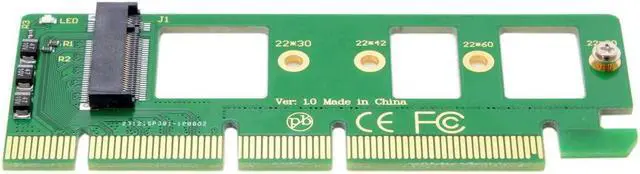 Alt view image 4 of 4 - JSER NGFF M-key NVME AHCI SSD to PCI-E 3.0 16x x4 Adapter for XP941 SM951 PM951 A110 m6e 960 EVO SSD