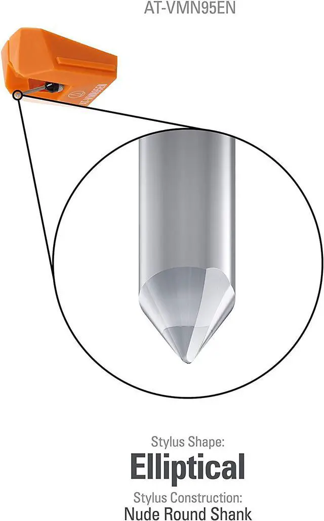 Alt view image 2 of 13 - Audio Technica AT-VMN95EN Elliptical replacement stylus