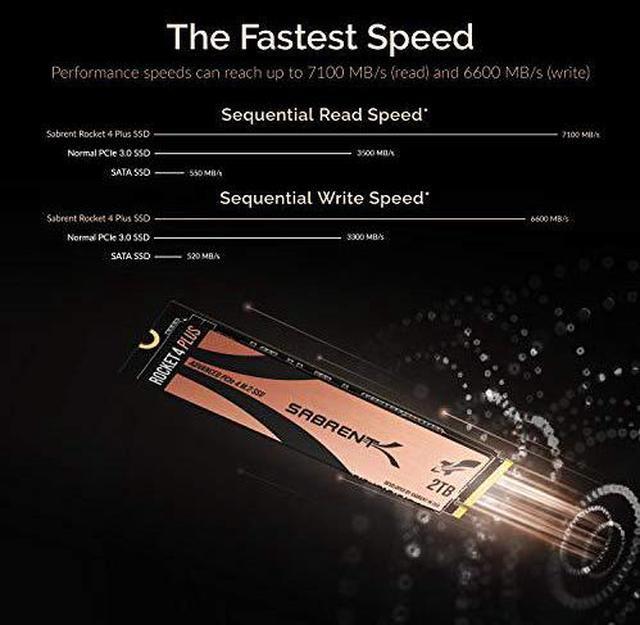Alt view image 11 of 20 - SABRENT 2TB Rocket 4 Plus NVMe 4.0 Gen4 PCIe M.2 Internal SSD Extreme Performance Solid State Drive R/W 7100/6600MB/s (SB-RKT4P-2TB)