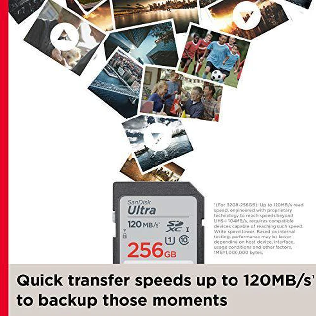 Alt view image 4 of 12 - SanDisk Ultra 32GB SDHC Memory Card, Up to 120 MB/s, Class 10, UHS-I, V10, 3 packs