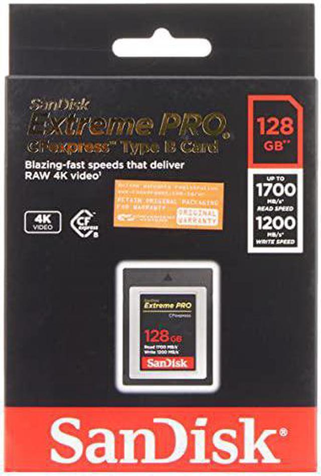 SanDisk Extreme PRO 128GB CF Express Card Type B, up to 1700MB/s