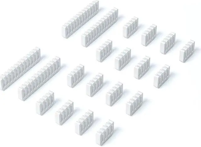 Main image of Hipesen 20 Pieces Set = 24-pin x 4, 8-pin x 16, Cable Comb for 3 mm Cable, Can sleeve Up To 3.4 mm/0.13inch  (Pure White)