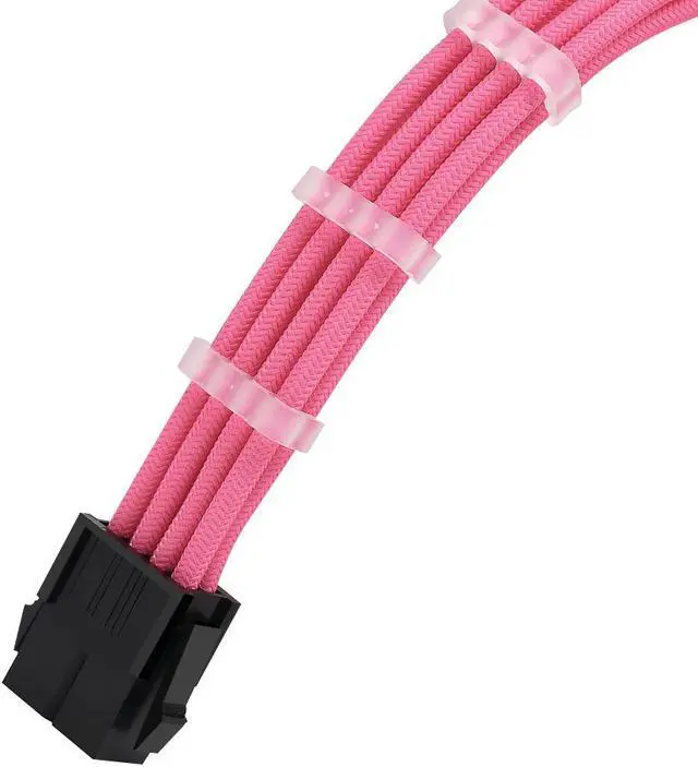 Alt view image 3 of 7 - Hipesen Sleeved Cables PSU Extension Kit 18AWG 30cm ATX 24-pin,CPU4+4-pin,PCI-E 6+2-pin,PCI-E 6-pin for ATX Power Supply Cable with White Cable Comb