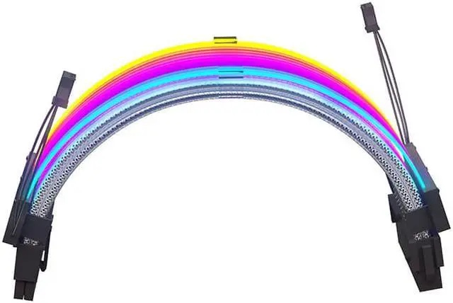 Alt view image 2 of 7 - Hipesen RGB Extension Cable Kit to 24-Pin ATX Motherboard for Computer Gaming Case (24-Pin PSU)